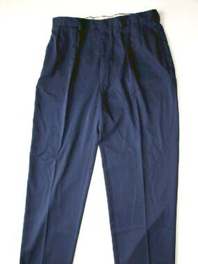 POLO GOLF Navy Blue 100% Polyester 36" x 32" Pleated & Cuffed Golf Slacks/Pants